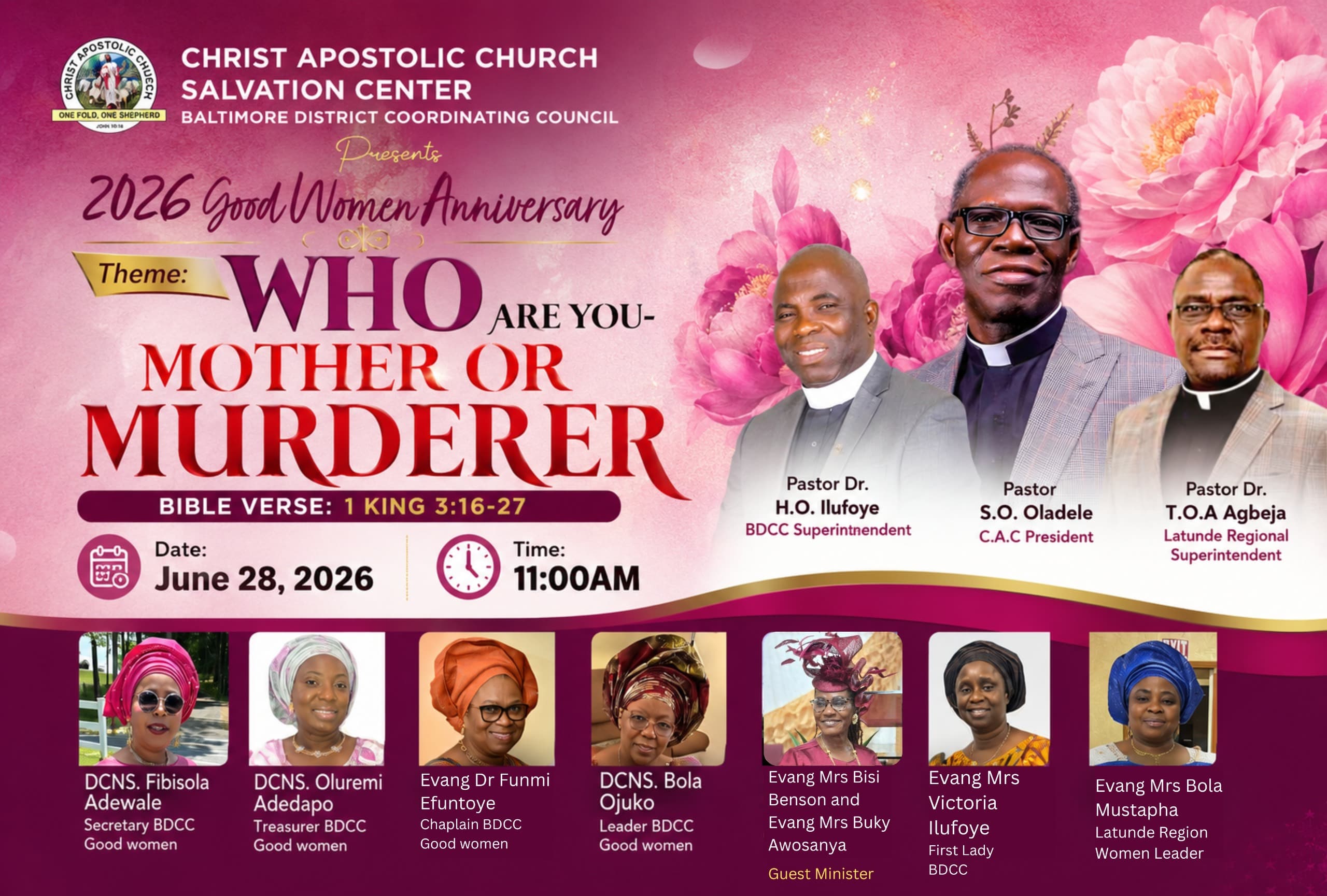 2026 Good Women Anniversary official flyer — Who Are You: Mother or Murderer? June 28, 2026
